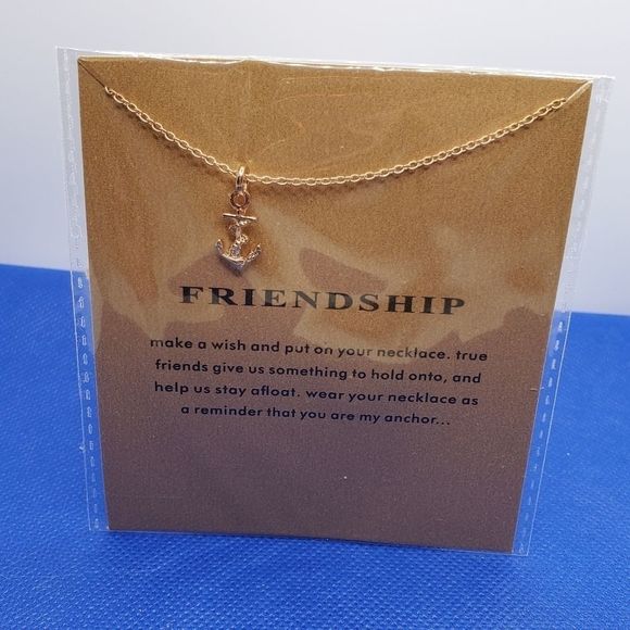 Friendship Anchor Gold Plated Necklace - Picture 1 of 2